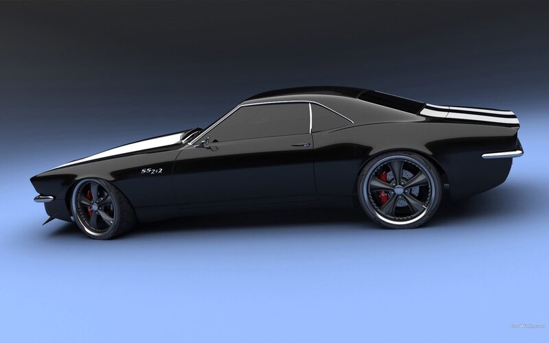 black muscle car side view