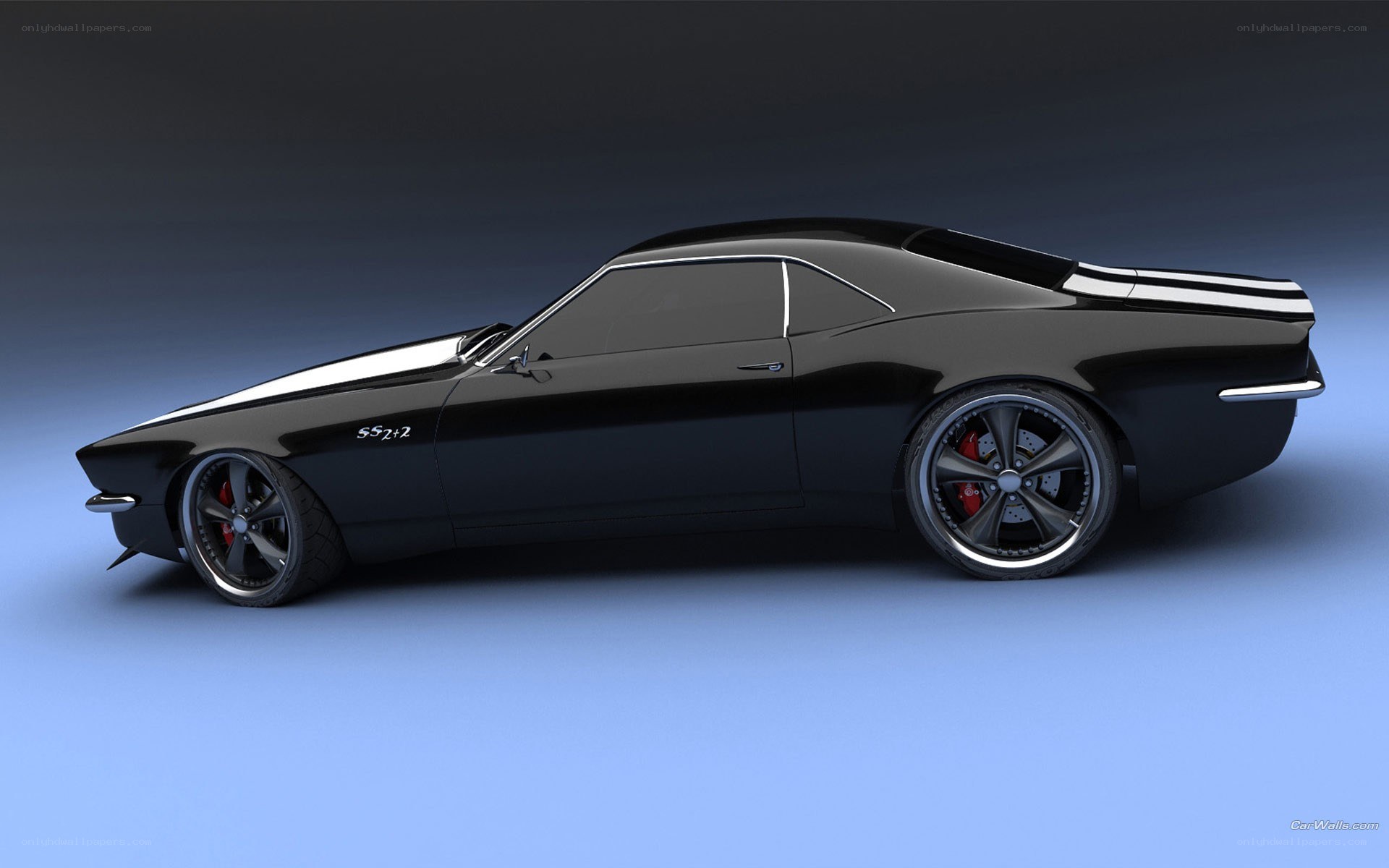 black muscle car side view