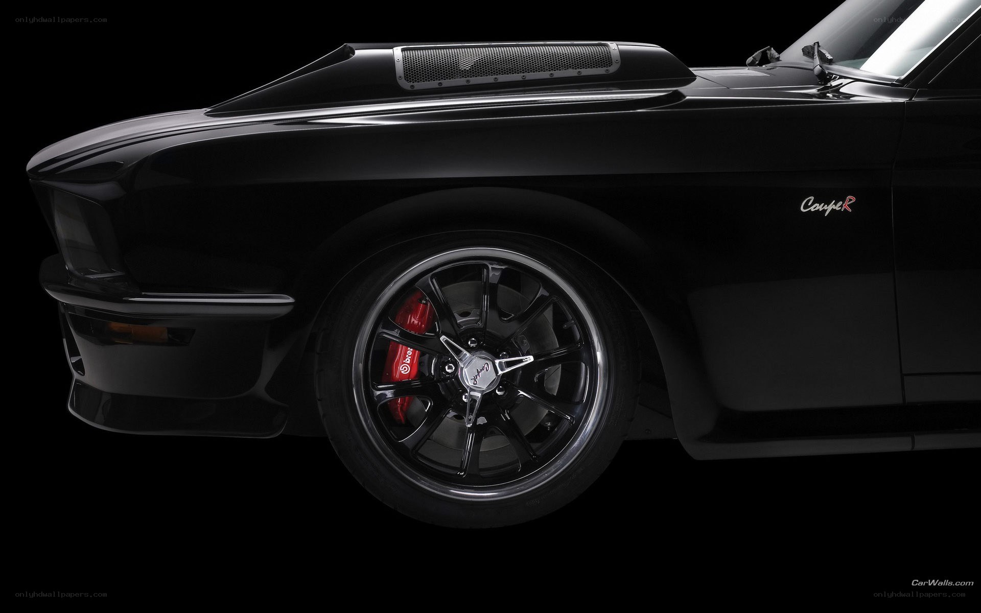 black muscle car side view
