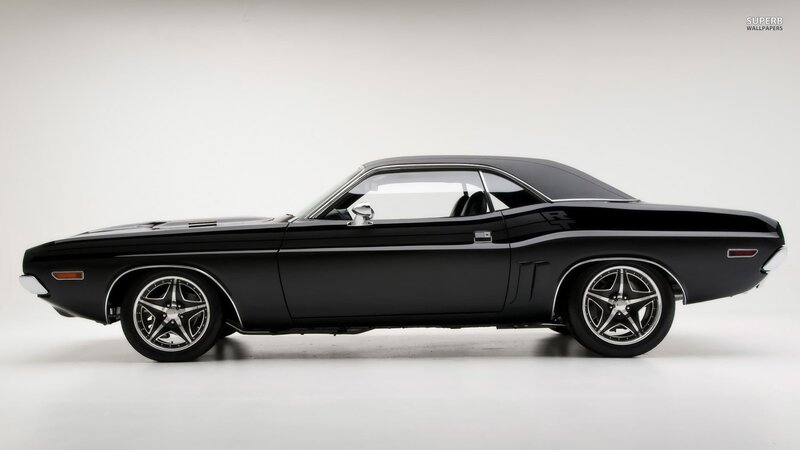 black muscle car side view