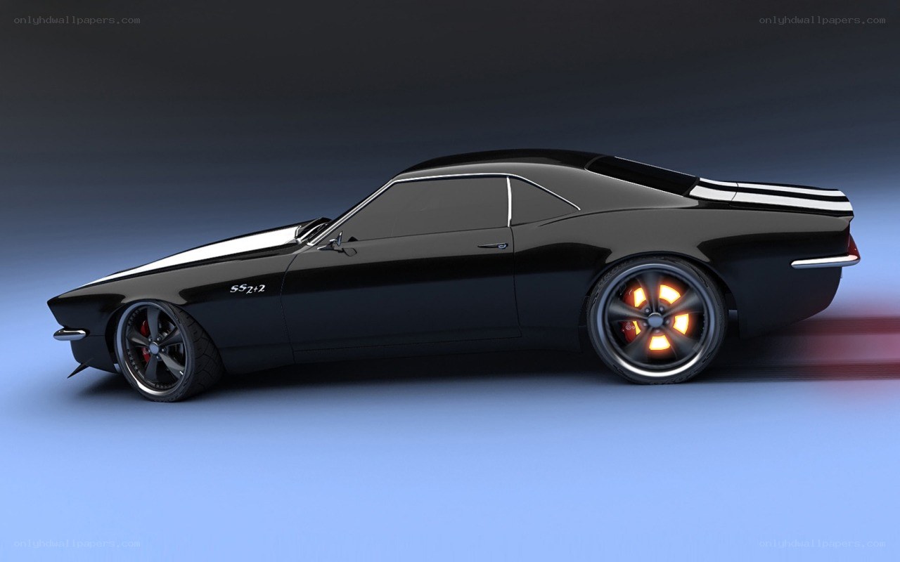 black muscle car side view