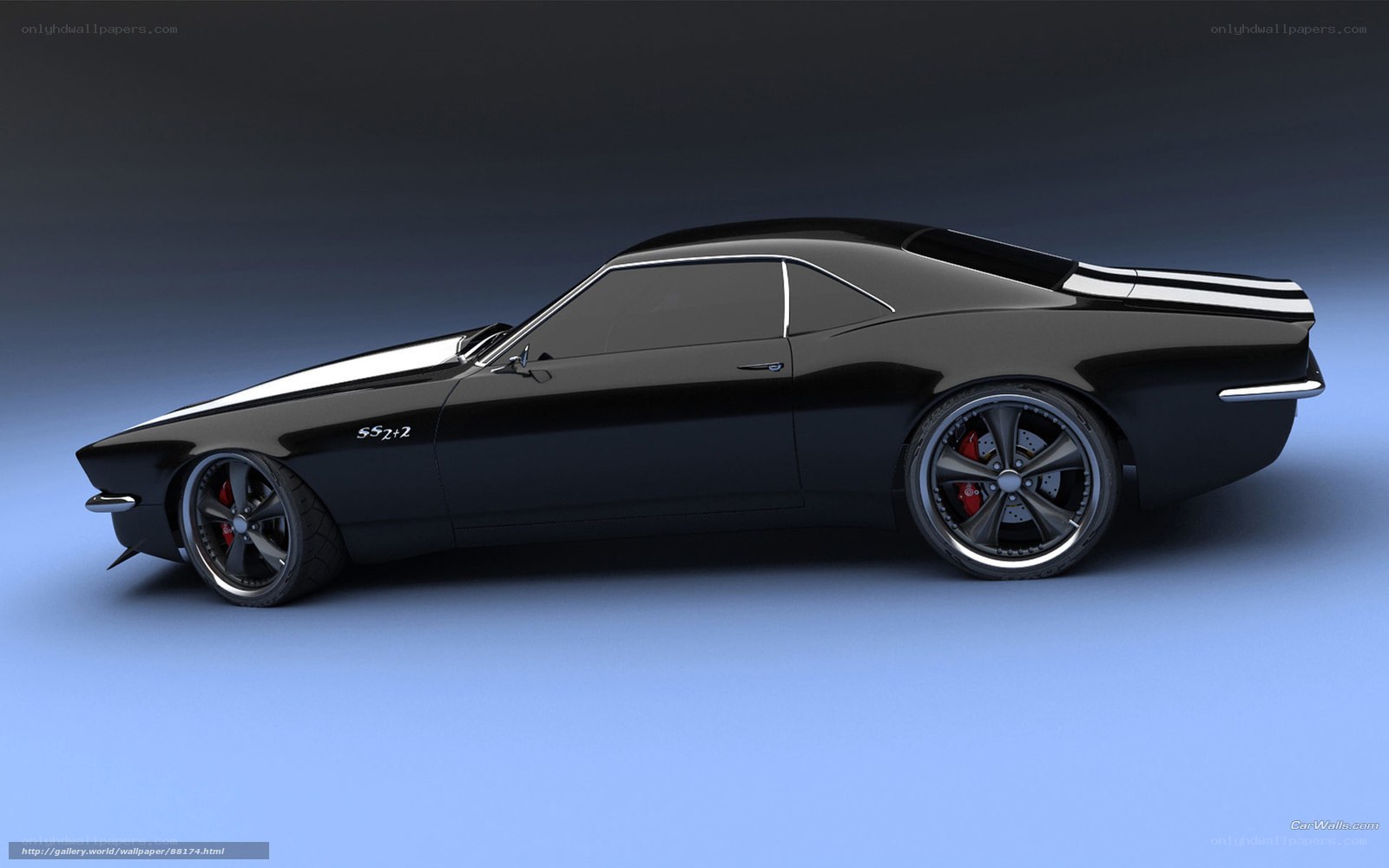 black muscle car side view
