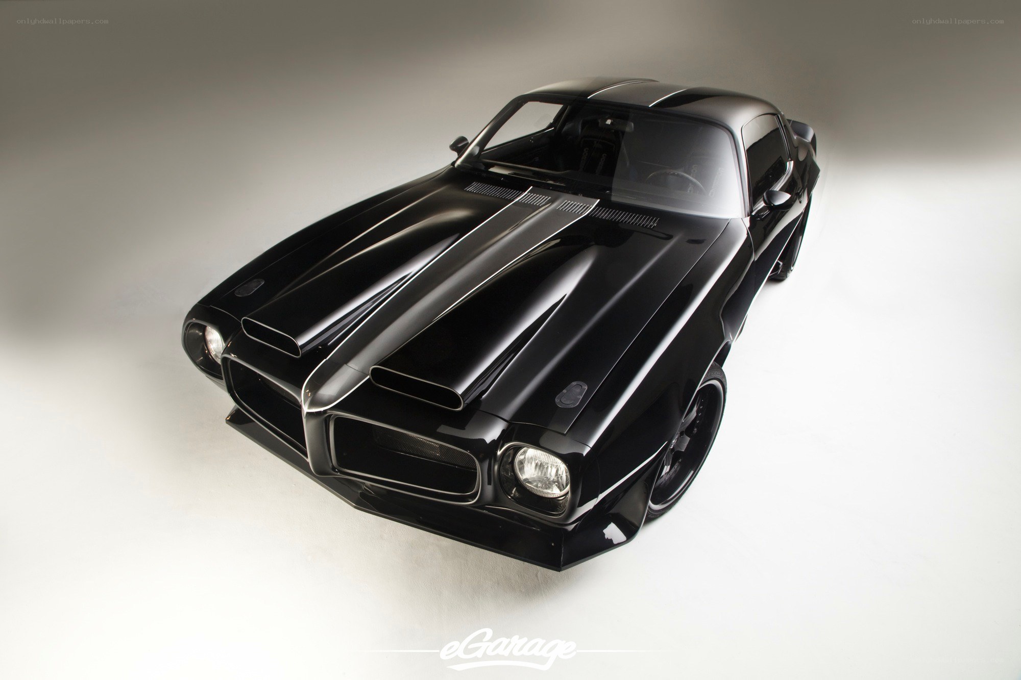 black muscle car studio shot