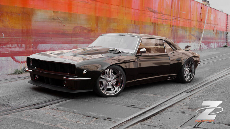 Black Muscle Car — Urban, 3d Render