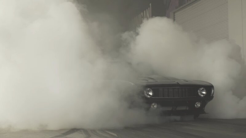 Black Muscle Car — White