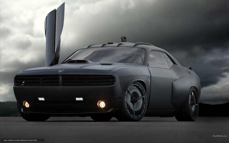 black muscle car with open door