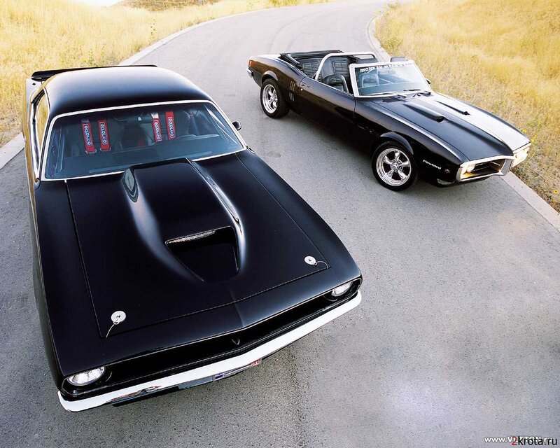 Black Muscle Cars — Dramatic, Afternoon