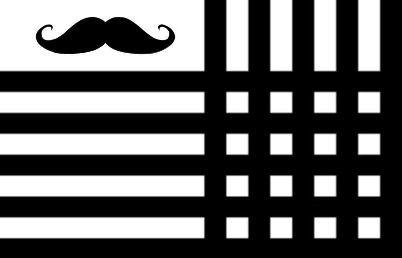 Black Mustache on Flag