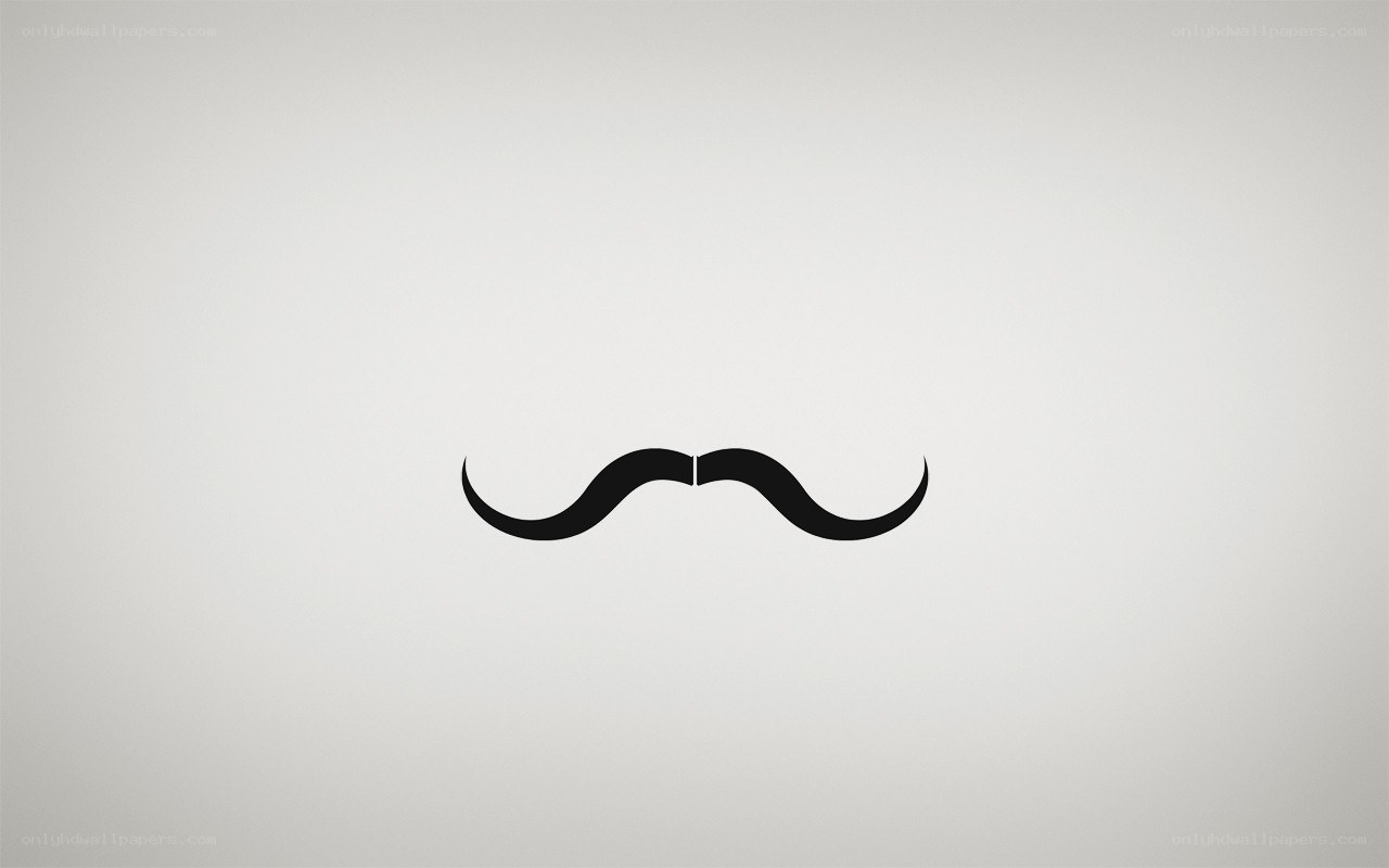 black mustache on gray background