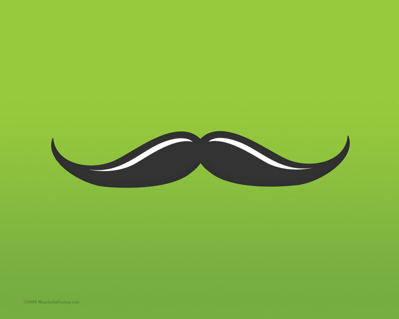 black mustache on green