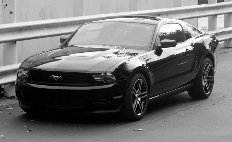 Black Mustang Car — Calm, Photograph