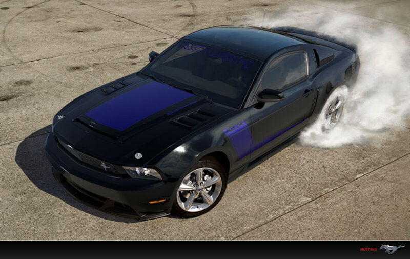 Black Mustang Car — Dramatic, Afternoon, Photograph, Smoke