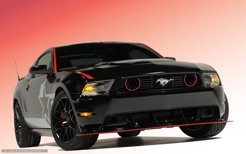 Black Mustang Car — Dramatic, Photograph, Star Decal