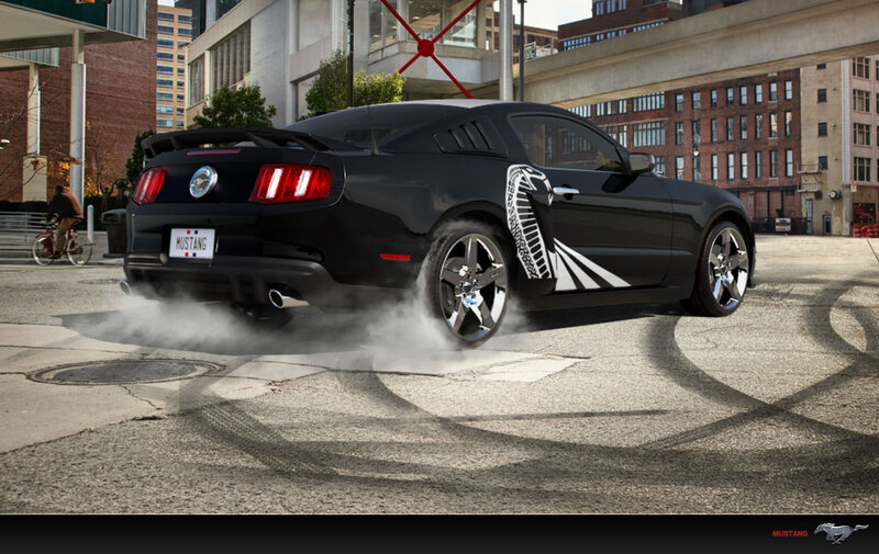Black Mustang Car — Dramatic