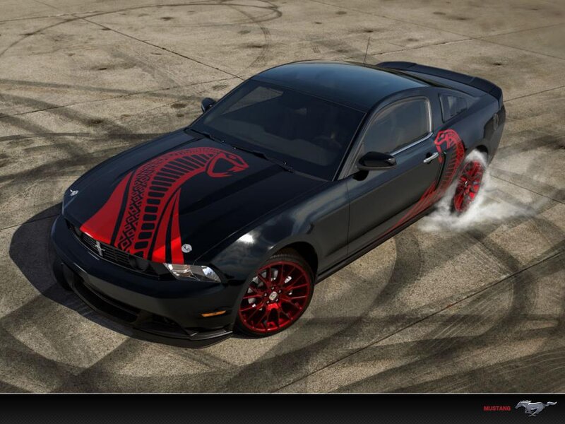 Black Mustang Car — Dynamic, Afternoon