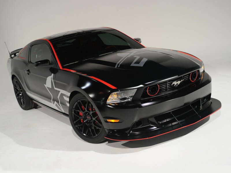 Black Mustang Car — Neutral, Photograph, Star Logo