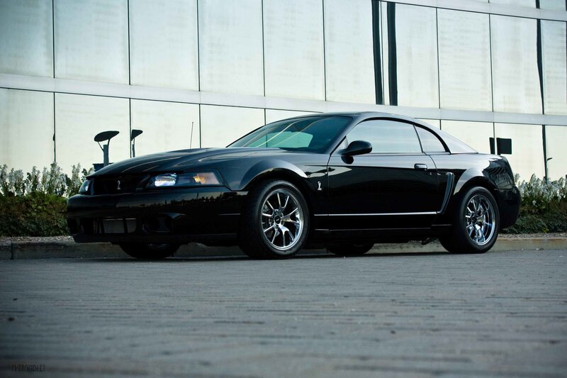 black mustang coupe parked
