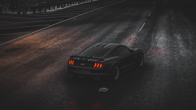 Black Mustang Gt Car — Dark