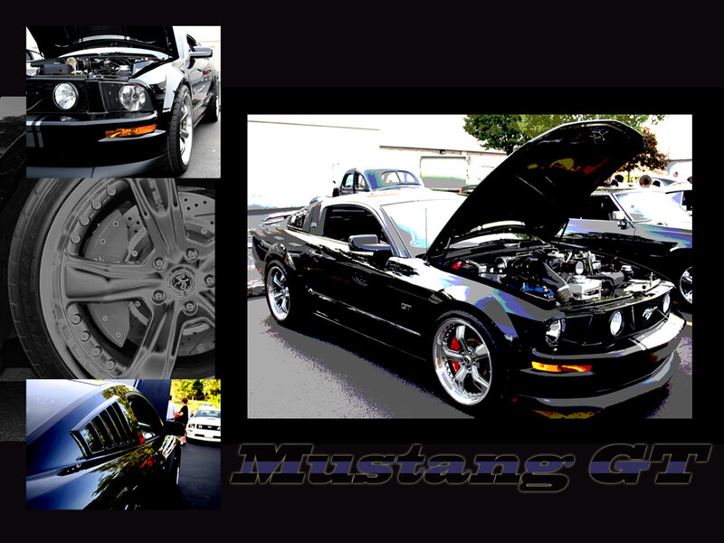 Black Mustang GT collage