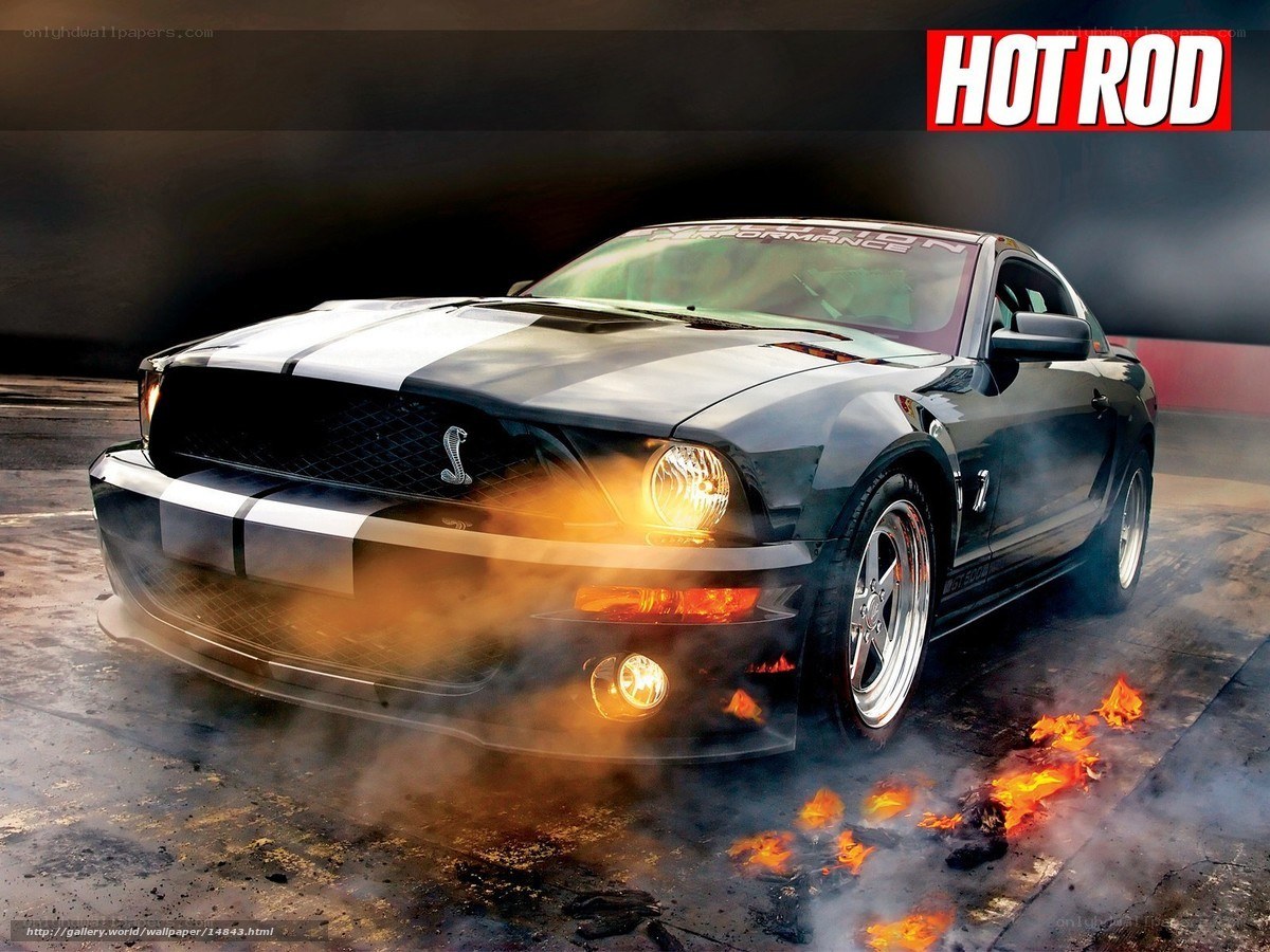 black mustang hot rod