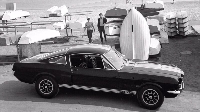 Black Mustang on beach