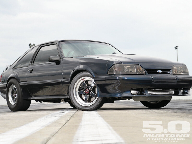 Black Mustang on Track — Neutral