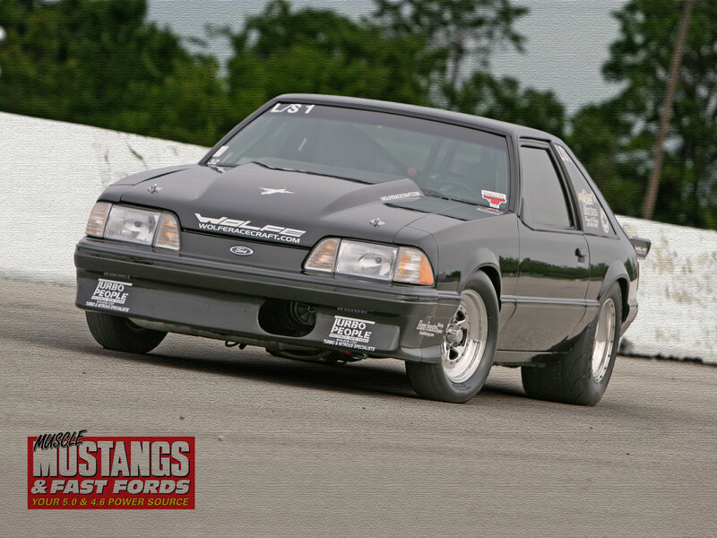 Black Mustang on Track