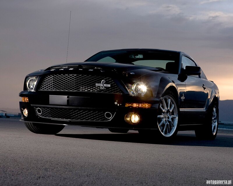 Black Mustang Shelby — Dramatic, Sunset, Photograph