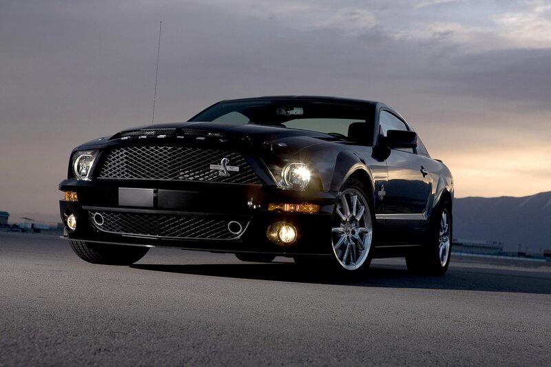 Black Mustang Shelby — Dramatic, Sunset