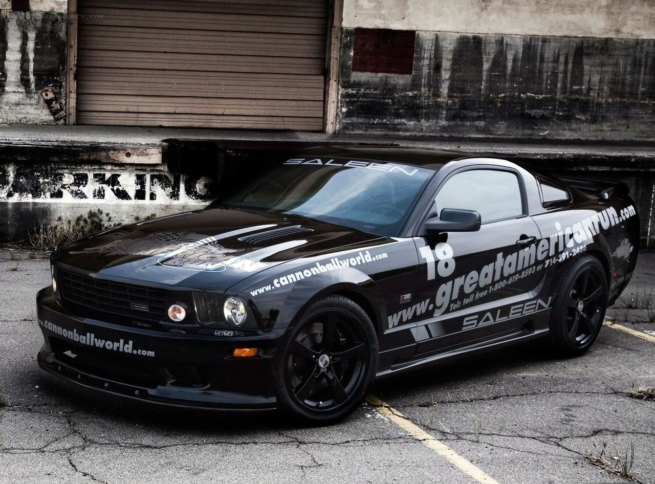 black mustang with decals