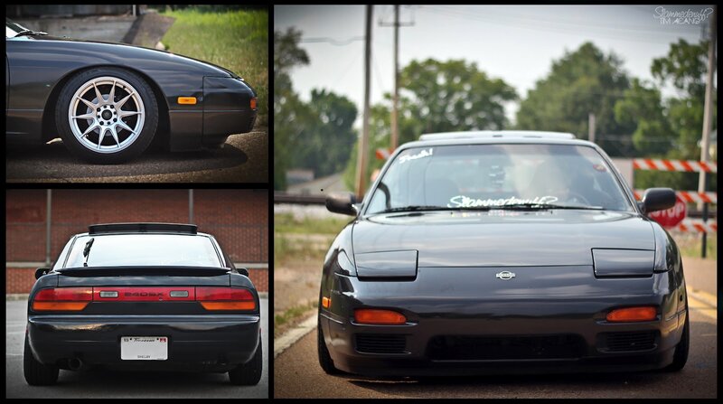 Black Nissan 240SX car collage
