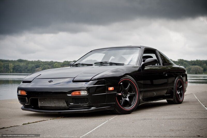 black nissan 240sx sports car