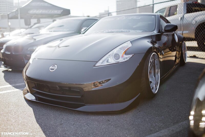 Black Nissan 370Z at a car show