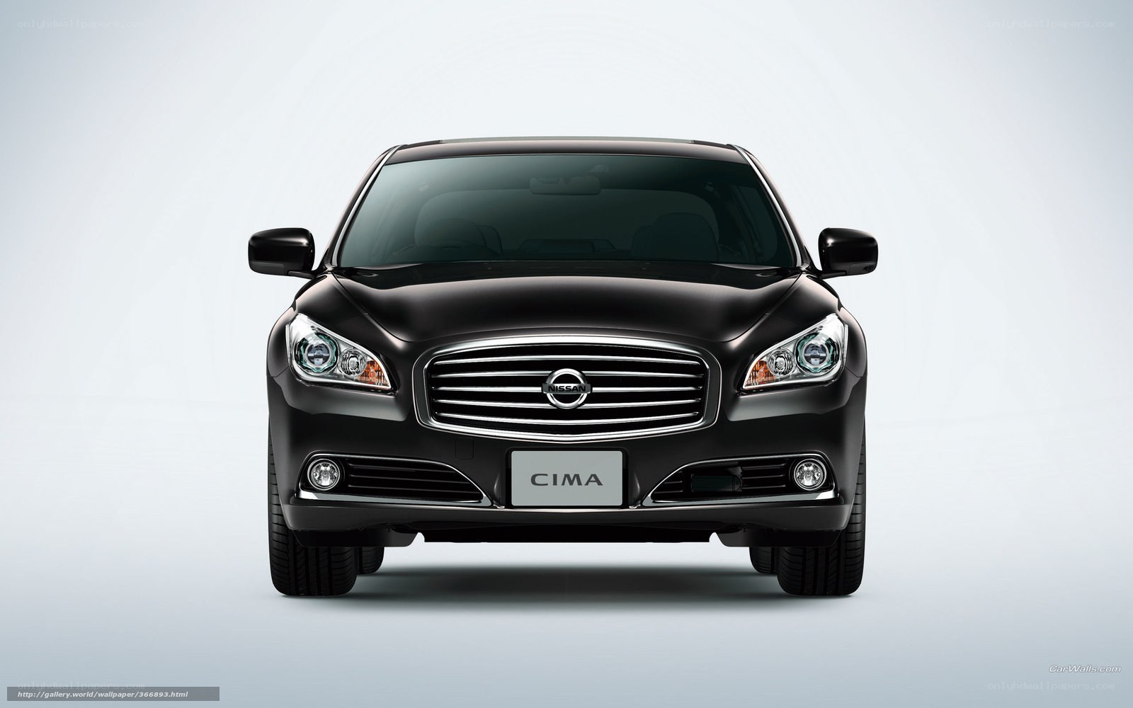 Black Nissan Cima front view