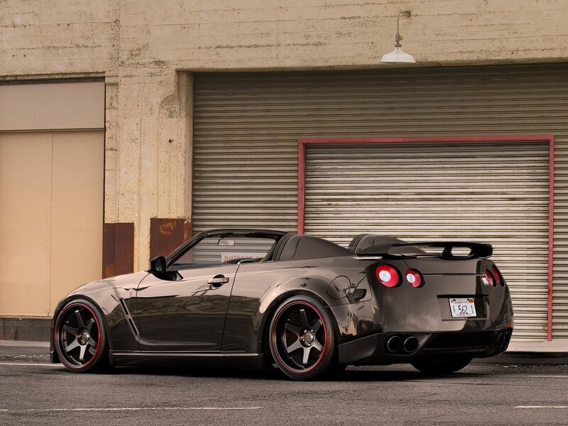 Black Nissan GT-R convertible