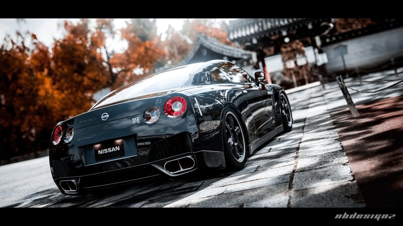 Black Nissan Gt-r — Dramatic, Autumn, Photograph