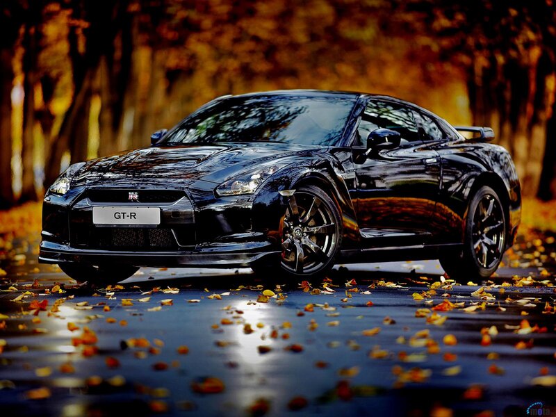 Black Nissan Gt-r — Dramatic, Autumn