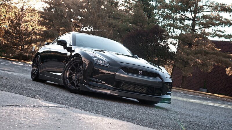 Black Nissan GT-R on asphalt