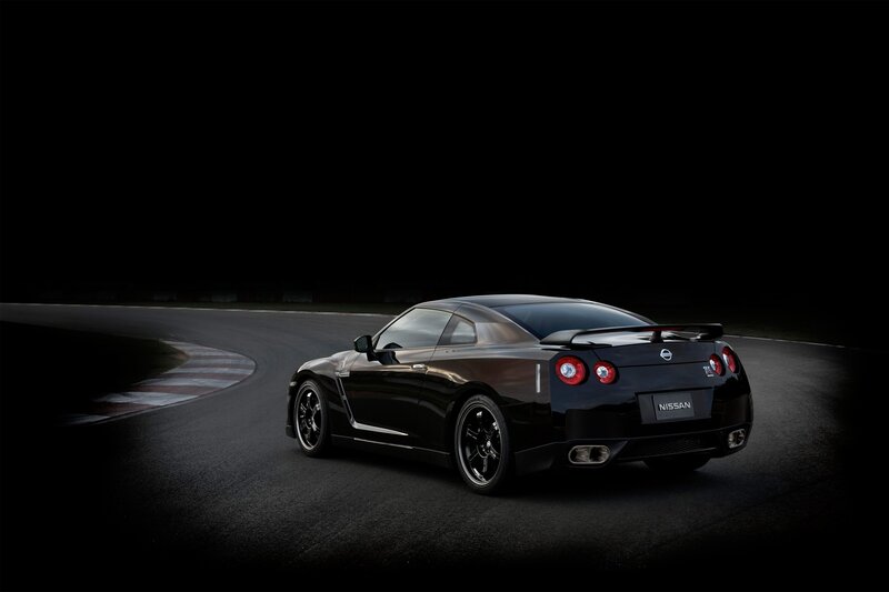 Black Nissan GT-R on racetrack