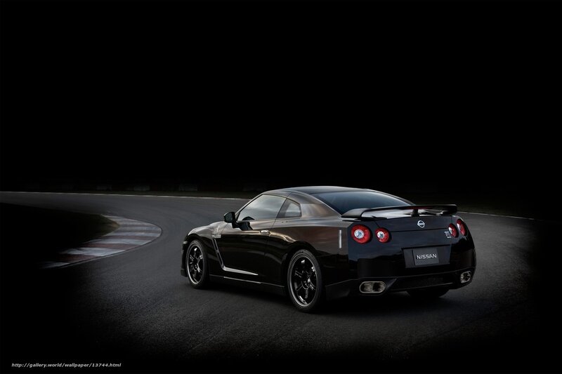 Black Nissan GT-R on racetrack