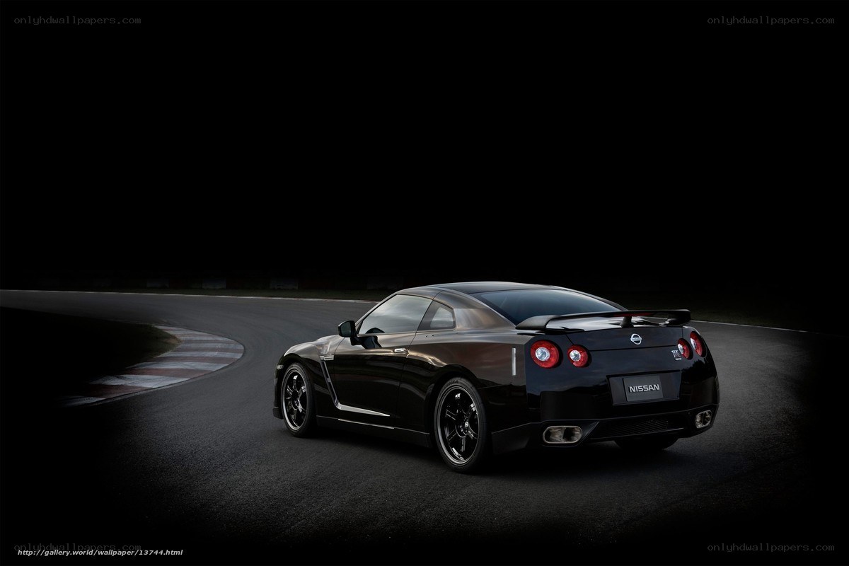 Black Nissan GT-R on racetrack