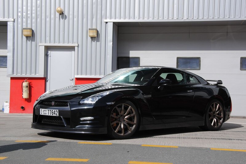 Black Nissan GT-R parked outside