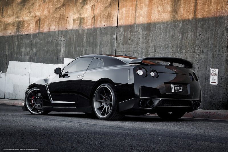 Black Nissan GT-R parked