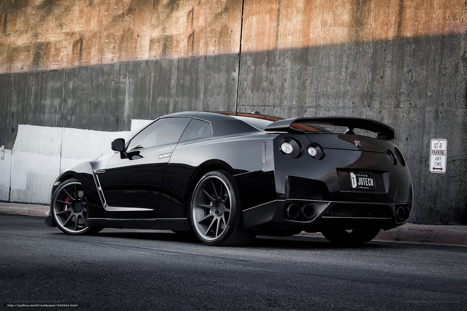 Black Nissan GT-R parked