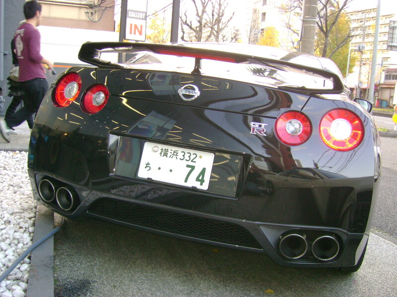 Black Nissan GT-R rear view
