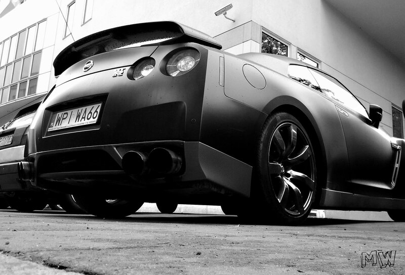 Black Nissan GT-R rear view