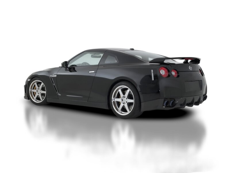 Black Nissan GT-R sports car