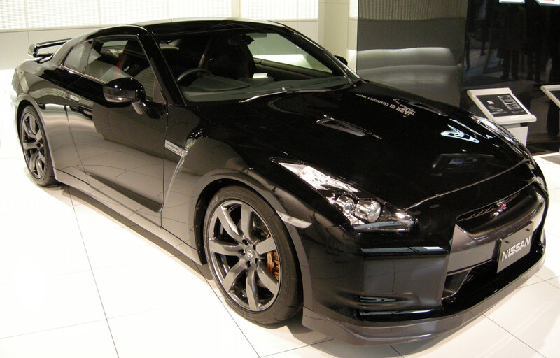Black Nissan GT-R sports car