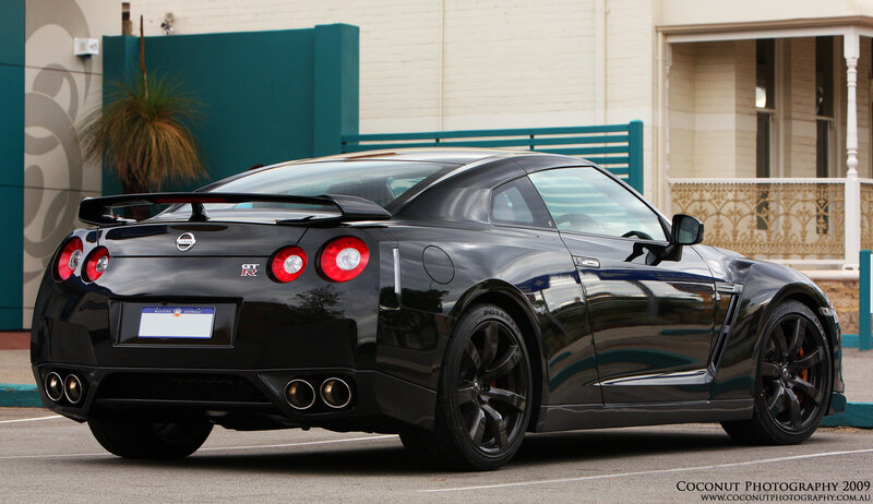 Black Nissan GT-R sports car