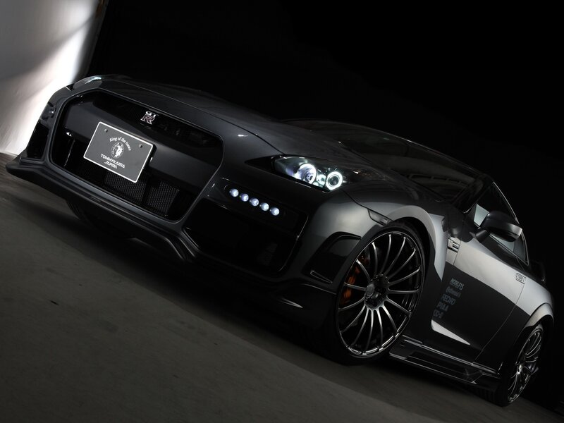 Black Nissan GT-R sports car